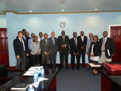 Representatives from Cheddi Jagan International Airport; Caribbean Airlines; the Guyana Civil Aviation Authority; and the Trinidad and Tobago Civil Aviation Authority following the meeting