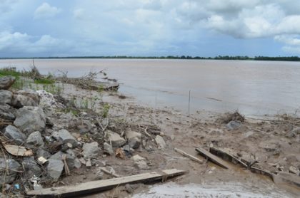 Mangrove and vegetation destroyed at Friendship sea and river defence 