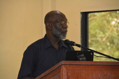 Technical Facilitator to the Minister of Education, Mr. Vincent Alexander, during his address at the graduation