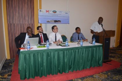 Permanent Secretary, Ministry of Agriculture, George Jervis addressing the National Consultation on Climate Change at the Pegasus Hotel, Kingston