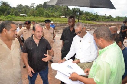  President David Granger receiving a status update on works that are currently on-going on the Fairview Airstrip 