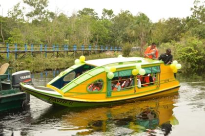 The boat, which was donated by Guyana Goldfields Incorporated/Aurora Gold Project and commissioned by President David Granger in Moraikobai.