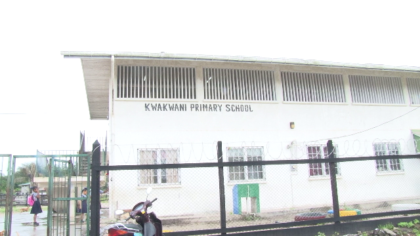 The recently rehabilitated Kwakwani Primary School fence