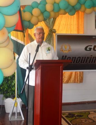 Agriculture Minister Noel Holder while delivering the feature address at GuySuCo's Honour Roll Award Ceremony 