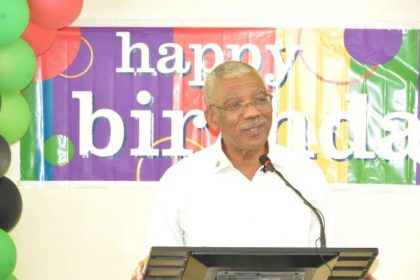 "I pray that we will continue to give this country, the leadership that our people needs and deserves. It is about the future that this 71st birthday is all about," President David Granger tells those who had gathered at Congress Place to celebrate his 71st birth anniversary 