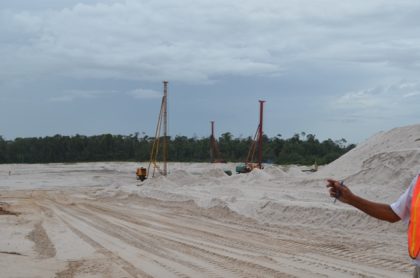 Ongoing sand filling works at the Cheddi Jagan International Airport