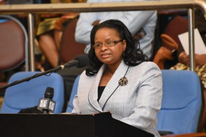 Minister of Social Protection, Hon. Volda Lawrence.