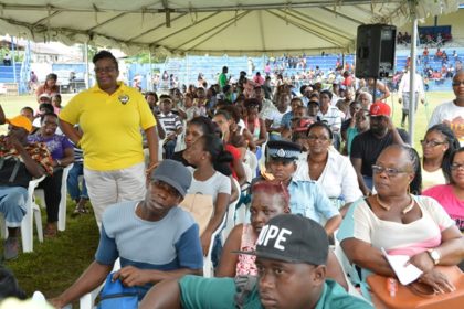 A section of the crowd who attended the Meet the Public Day initiative in Linden today.