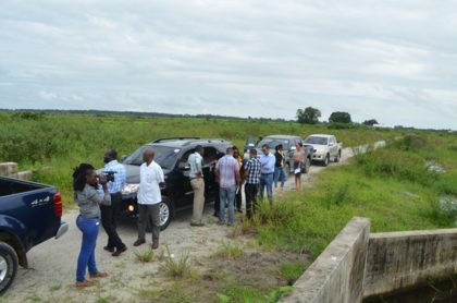Minister within the Ministry of Communities Valerie Sharpe Patterson inspects areas in Lust-en-Rust