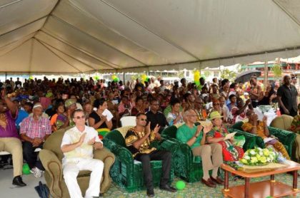 Regional officials, guests and residents, who came out in their numbers at the Ithaca Basketball Court for the Emancipation day celebrations.