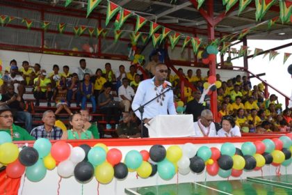 Director of Sport, Mr. Christoper Jones declares the Upper Mazaruni 19th Annual District Games open. 