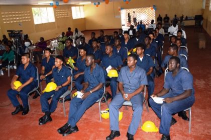 The batch that completed the heavy-duty equipment training course 