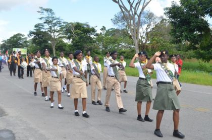A Scout group participating in the youth rally