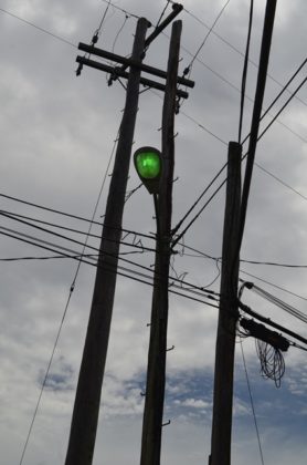 Erected street lights at Mocha access road