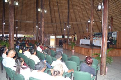  A section of the gathering at the Ministry of Indigenous Peoples’ Affairs’ Indigenous Affairs Month 2016 launch, at the Umana Yana
