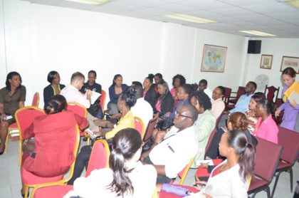 A section of the Public Servants interacting with Professor Nelson Hernan Giraldo Sanguino at the orientation session of the Ministry of Foreign Affairs’ Spanish course