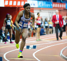Brenessa Thompson representing Guyana in the 100-metre and 200-metre races