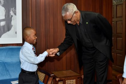 As requested-  Little Alex Garraway finally got his opportunity to meet with President David Granger