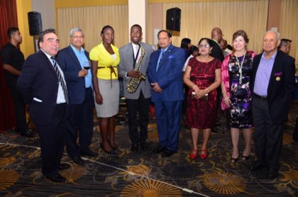 Prime Minister Moses Nagamootoo toasts with Chilean Ambassador to Guyana Claudio Rachel Rojas, and Honorary Consul to Chile, Yesu Persaud