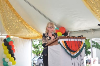 UNICEF’s Guyana and Suriname Representative Marianne Flach delivering remarks at the launch of Education Month 2016