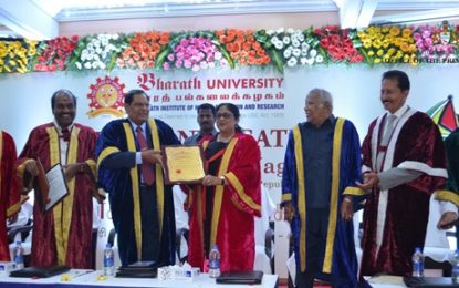 Prime Minister Moses Nagamootoo Accepts Honorary Doctorate in Honour of Tamil Ancestors
