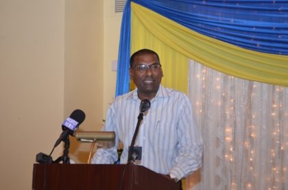 CMO, Ministry of Health, Dr. Shamdeo Persaud delivering the feature address at the PTCCB graduation ceremony