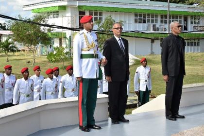 His Excellency, President David Granger observing a minute of silence for the victims of Cubana Air Disaster. 