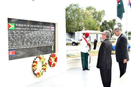 Cuban Ambassador to Guyana, His Excellency Julio Gonzalez Marchante pays his respects to those who died in the Air Disaster.