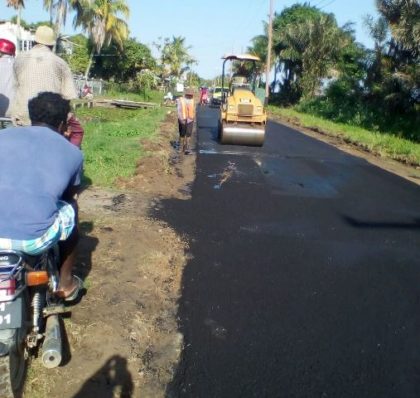 Ongoing road works in Leguan
