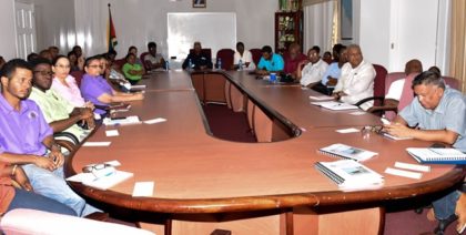 Persons gathered at the Ministry of Agriculture’s boardroom for the close-out workshop for the Caribbean Development Bank- funded Farm Access Road Project