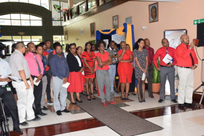 A section of the gathering at the (PANCAP) in collaboration with CARICOM and NAPS Market Place for HIV/AIDS information forum held at the CARICOM Secretariat 