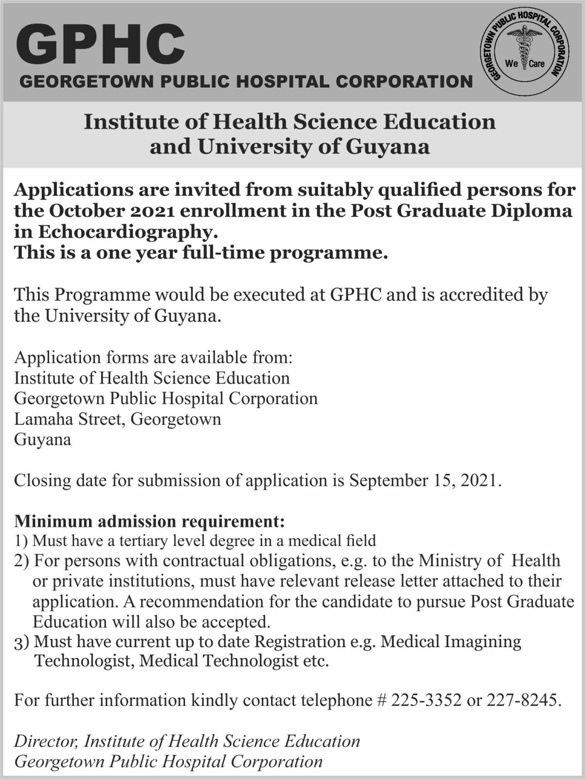 Public Hospital Corporation Institute of Health Science Education and University of