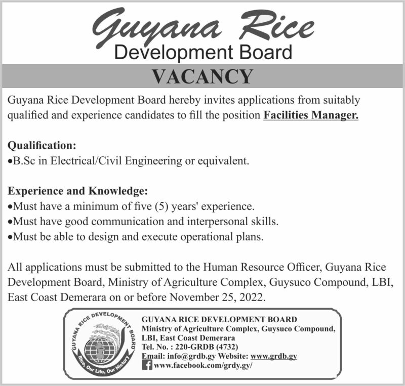 Vacancies Department of Public Information, Guyana