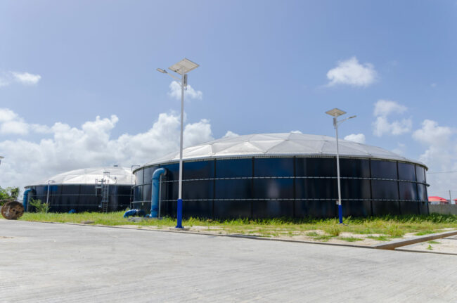 A water treatment plant on the East Bank Demerara  